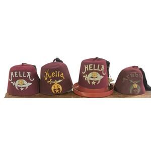Shriners Fez Hats Lot of 5